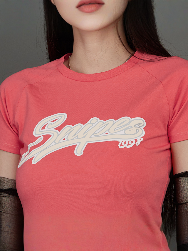 SNIPES, Snipes Varsity Raglan Tight Tee, rood, Afbeelding 3 van 5