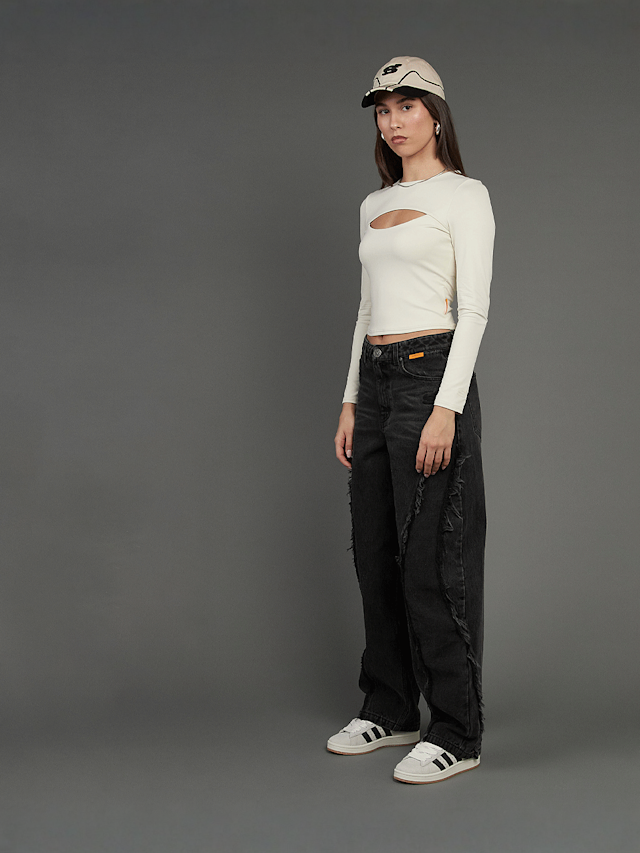 SNIPES, S Cube Cut Out Longsleeve, beige, Image 5 of 5