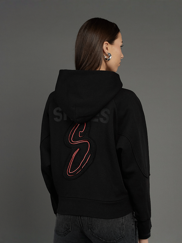 SNIPES, Snipes S Patch Oversized Hoodie, black, Image 1 of 6