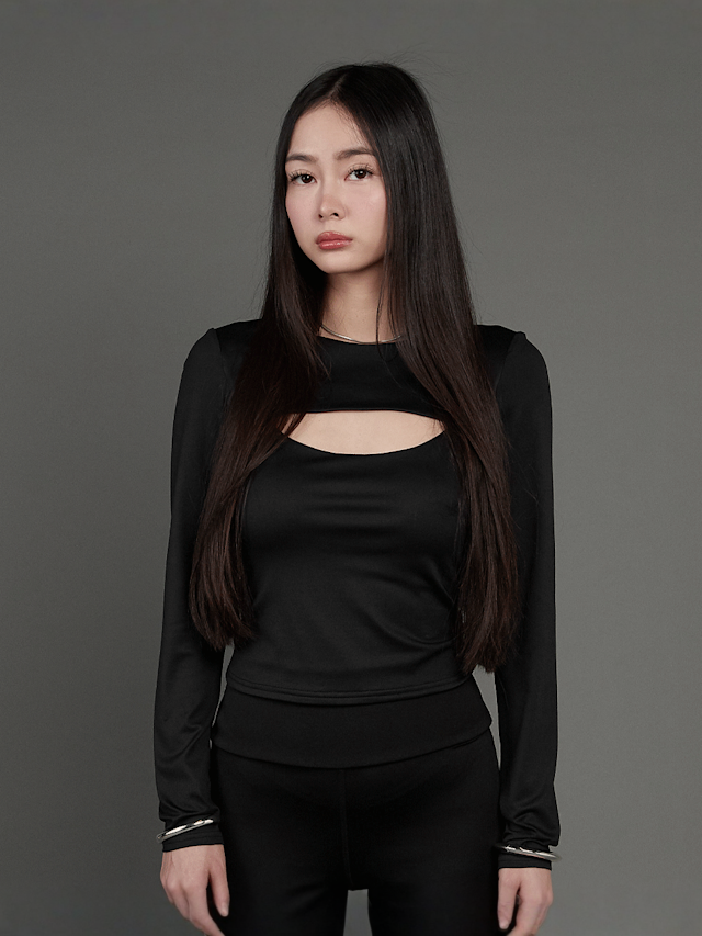 SNIPES, S Cube Cut Out Longsleeve, black, Image 1 of 5