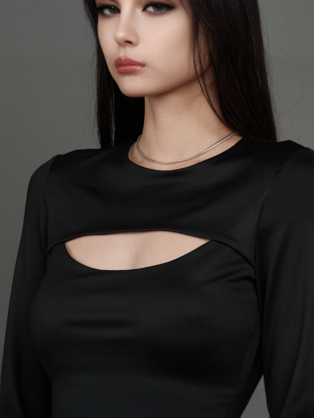 SNIPES, S Cube Cut Out Longsleeve, black, Image 4 of 5