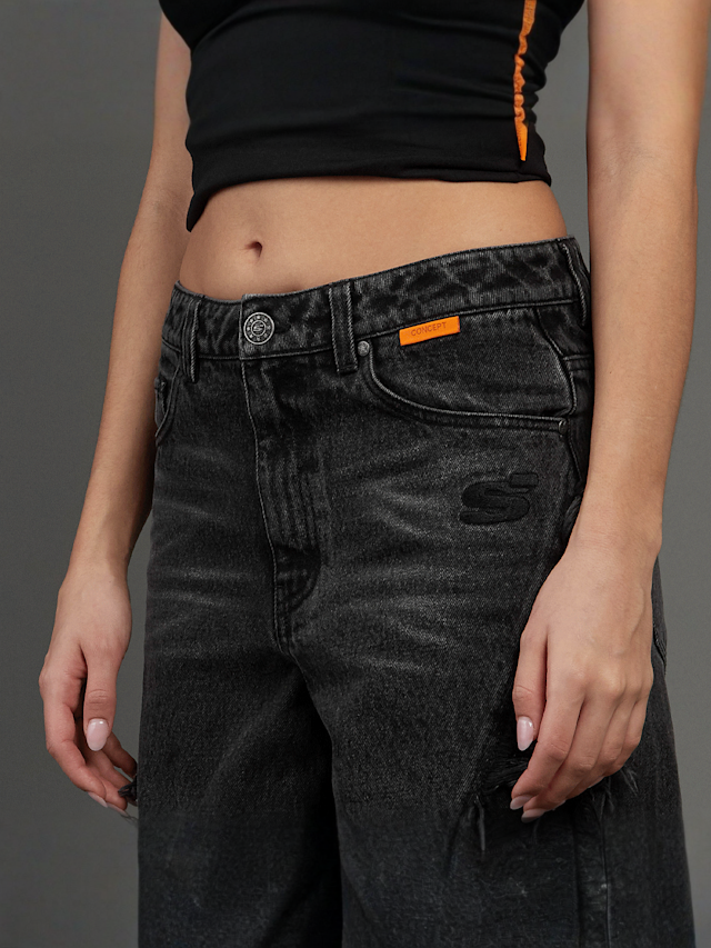 SNIPES, S Cube Inside Out Baggy Denim, szary, Obraz 3 z 7