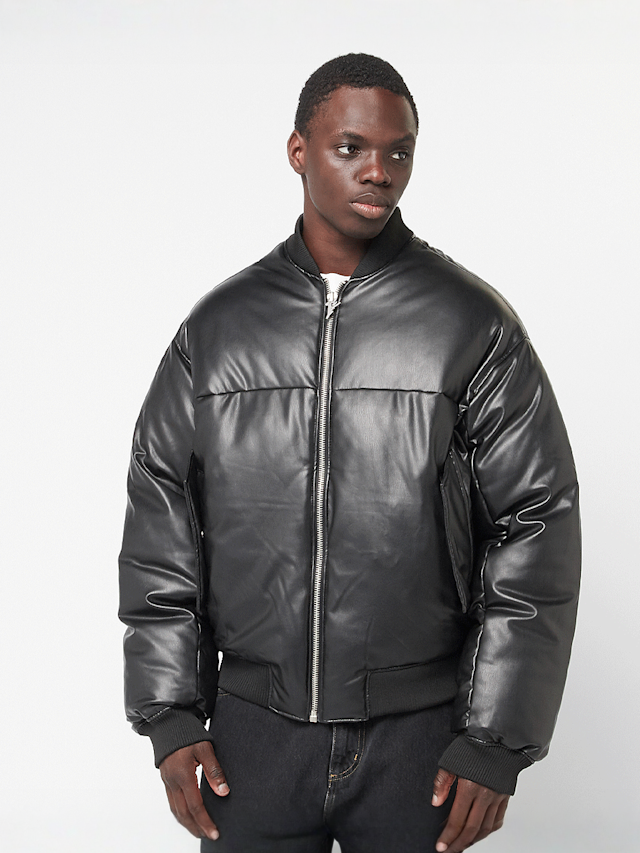 FAVELA, Vegan Leather Basic Bomber, zwart, Afbeelding 1 van 5