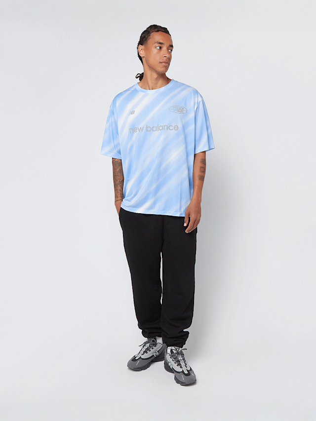 New Balance, Geometric Poly Tee, blue, Image 4 of 4