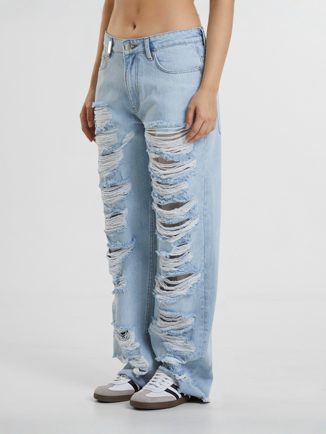 2Y STUDIOS, Auran Ripped Baggy Jeans, blue, Image 1 of 5