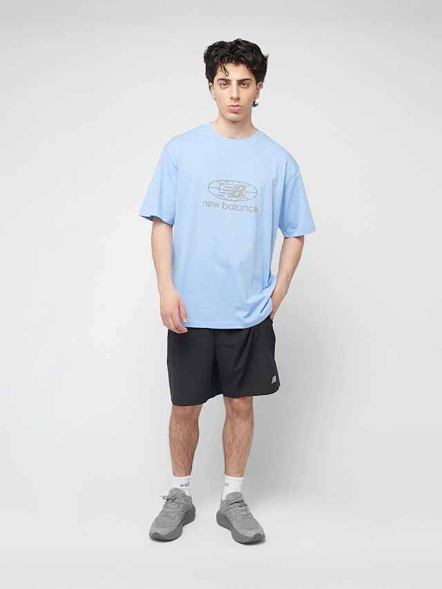 New Balance, Reflective Globe Graphic Tee, blue, Image 4 of 5