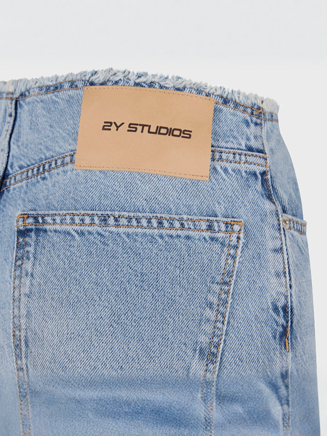 2Y STUDIOS, Ria Open Hem Low Waist Baggy Jeans, blauw, Afbeelding 4 van 5