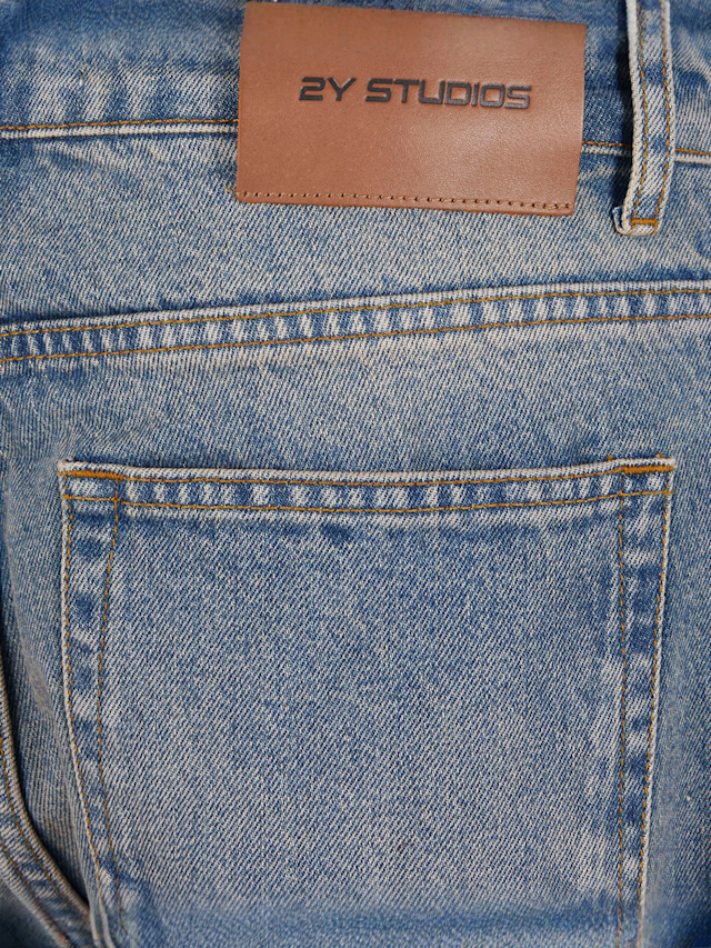 2Y STUDIOS, Durga Logo Straight Jeans, blauw, Afbeelding 3 van 7