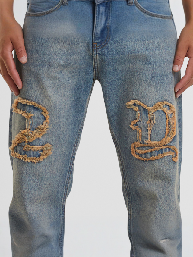 2Y STUDIOS, Durga Logo Straight Jeans, blauw, Afbeelding 4 van 7