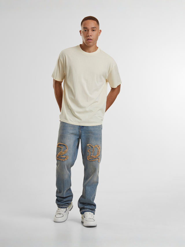 2Y STUDIOS, Durga Logo Straight Jeans, blauw, Afbeelding 7 van 7