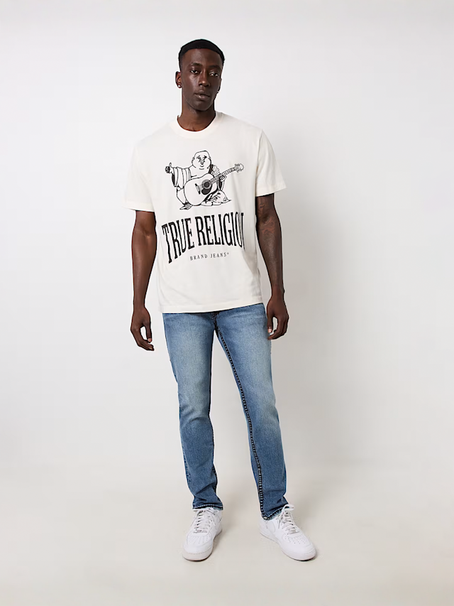 True Religion, Vintage Crackle Buddha Tee, white, Image 4 of 4