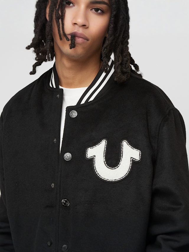 True Religion, Wool Western Bomber Jacket, black, Image 3 of 5