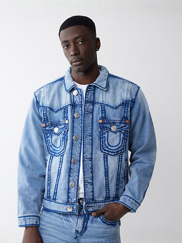 True Religion, Rope Stitch Jimmy Jacket, blue, Image 1 of 5