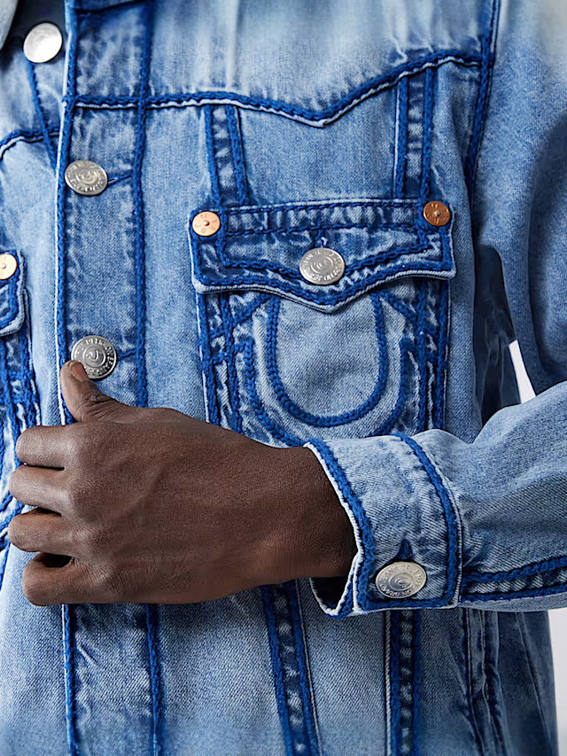 True Religion, Rope Stitch Jimmy Jacket, blue, Image 3 of 5