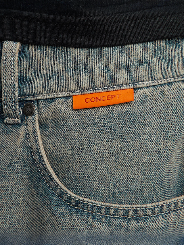 SNIPES, S Cube Inside Out Baggy Denim Shorts, blue, Image 5 of 7