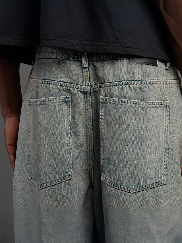 SNIPES, S Cube Inside Out Baggy Denim Shorts, blue, Image 6 of 7