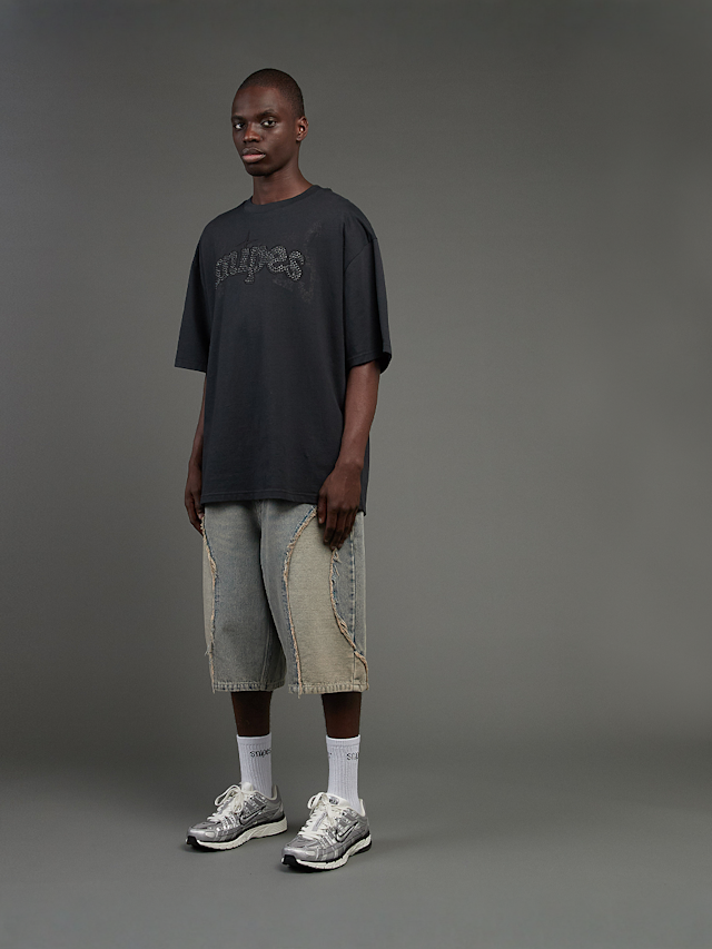 SNIPES, S Cube Inside Out Baggy Denim Shorts, blue, Image 7 of 7