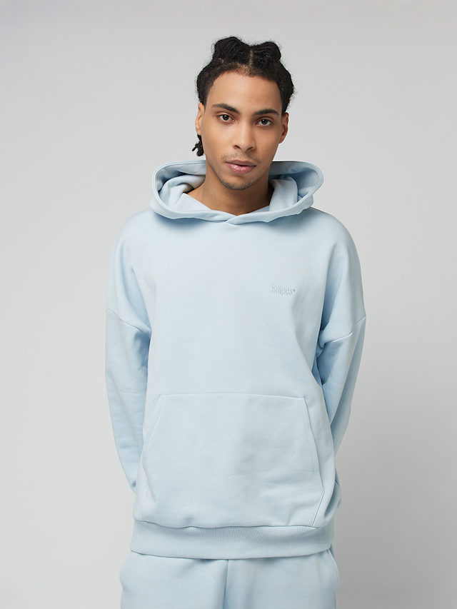SNIPES, Small Logo Essential Oversized Hoodie, blue, Image 1 of 4