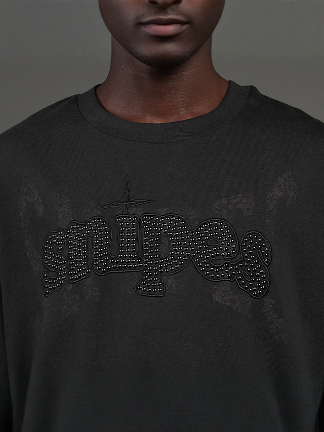 SNIPES, Snipes Studs Oversized Tee, black, Image 3 of 5