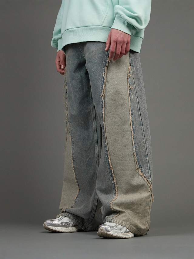 SNIPES, S Cube Inside Out Baggy Denim, blue, Image 1 of 7