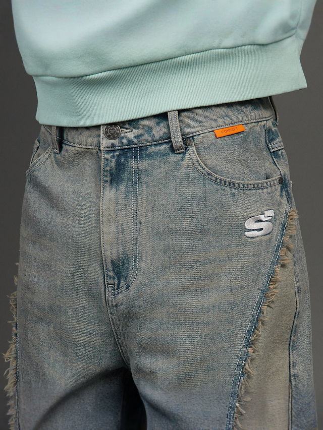SNIPES, S Cube Inside Out Baggy Denim, blue, Image 3 of 7