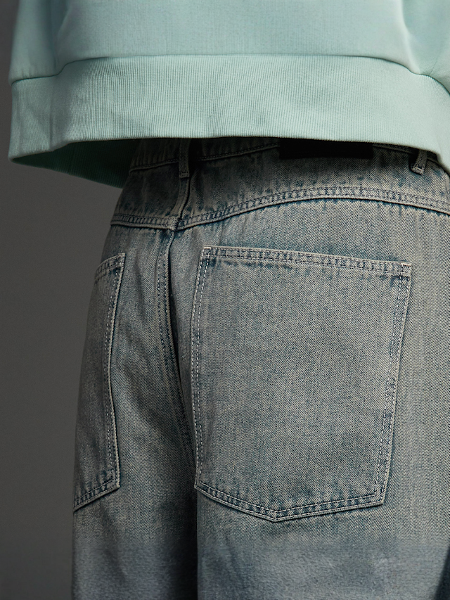 SNIPES, S Cube Inside Out Baggy Denim, blue, Image 6 of 7