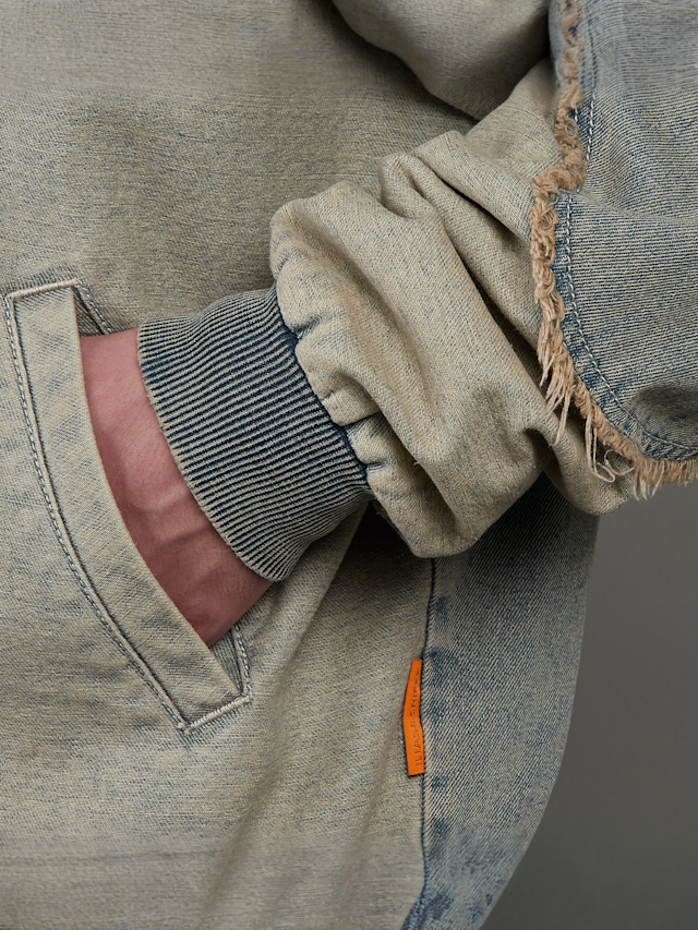 SNIPES, S Emblem Inside Out Denim Jacket, blue, Image 4 of 7