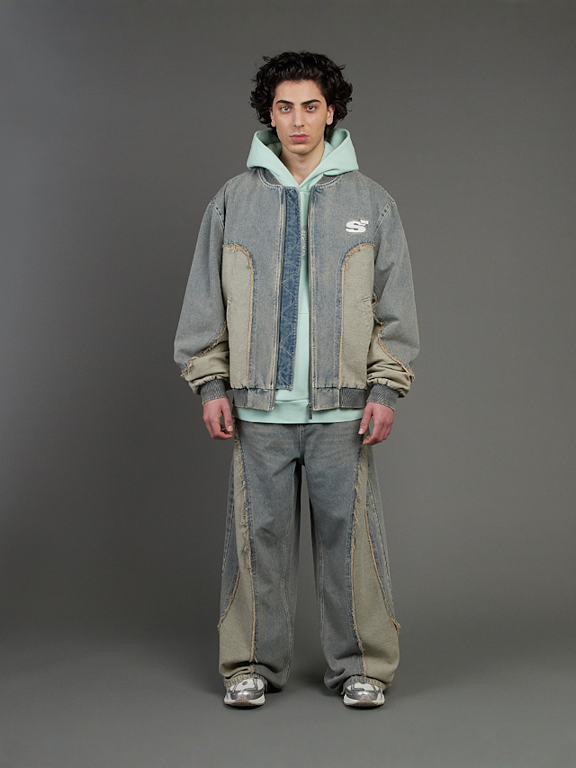 SNIPES, S Emblem Inside Out Denim Jacket, blue, Image 7 of 7