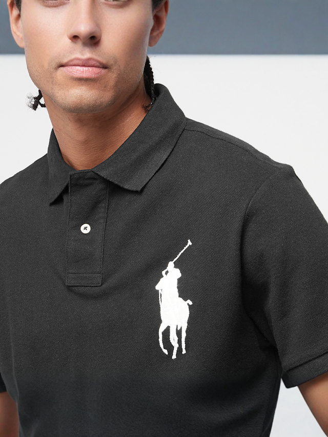 Polo Ralph Lauren, Short Sleeve Knit Polo Shirt, black, Image 3 of 5