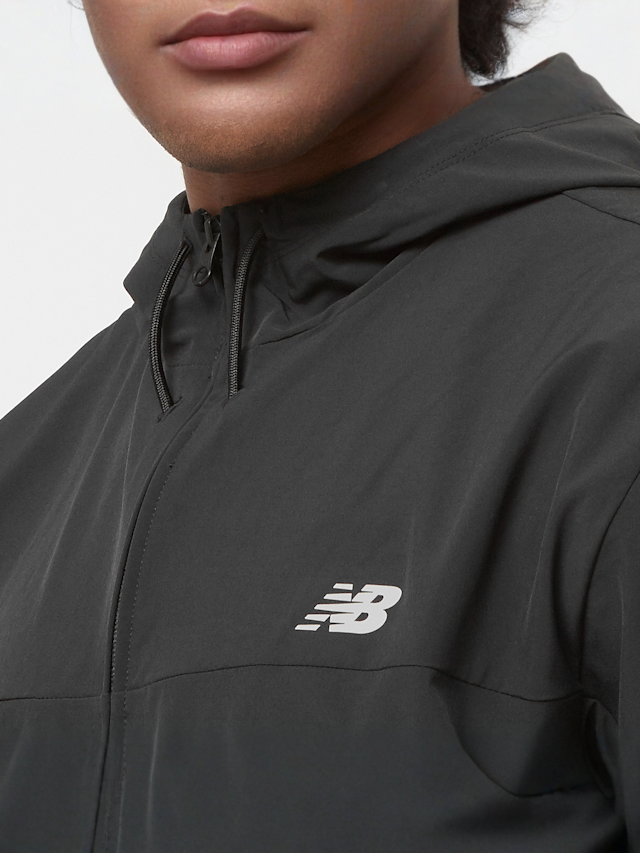New Balance, Woven Hooded Jacket, black, Image 3 of 5