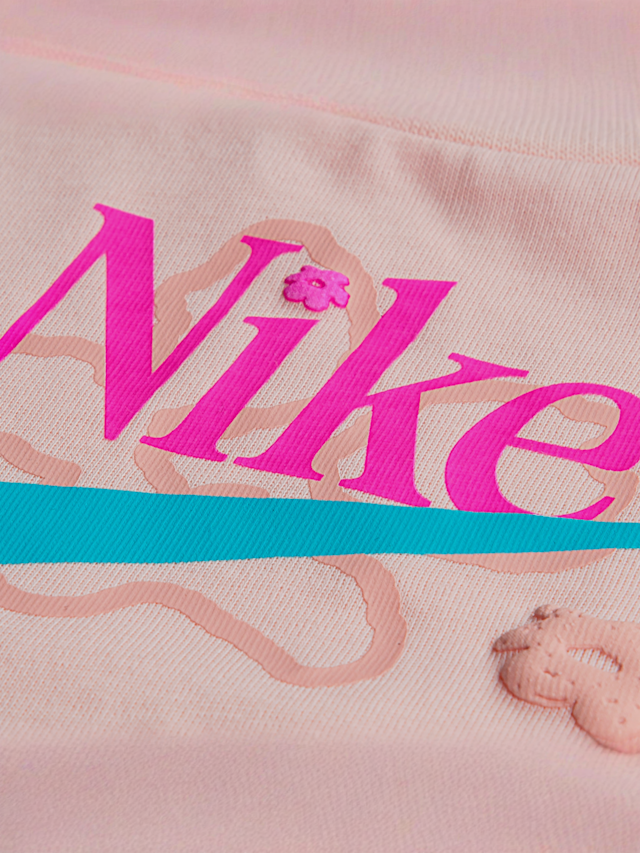 Nike, Wild Flower Jersey French Terry Shorts Set, light pink, Image 4 of 5