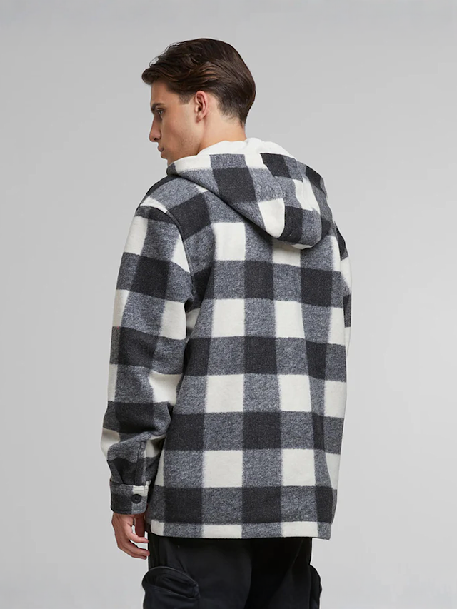 Urban Classics, Big Check Jacket With Hood, zwart, Afbeelding 2 van 3