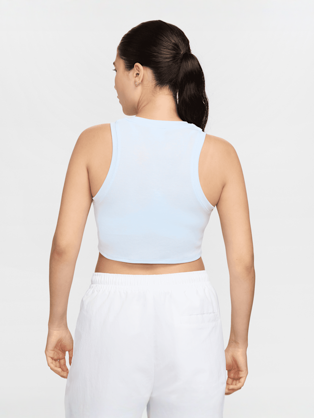 Nike, Sportswear Essential Rib Crop Tank Top, blue, Image 2 of 3