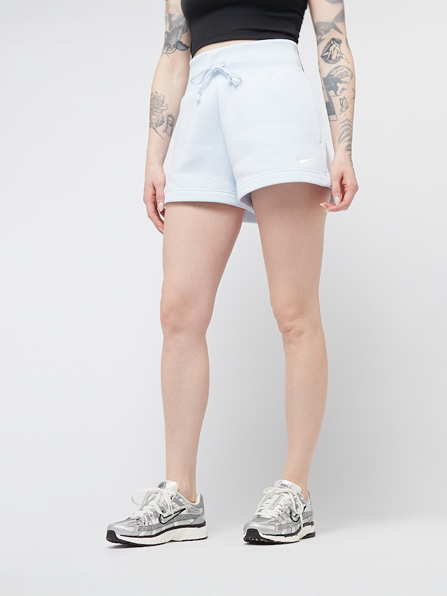 Nike, Sportswear Phoenix Fleece High-Rise Shorts, blue, Image 1 of 4