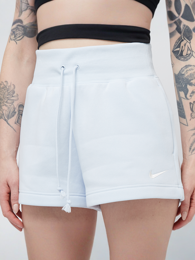 Nike, Sportswear Phoenix Fleece High-Rise Shorts, blue, Image 3 of 4