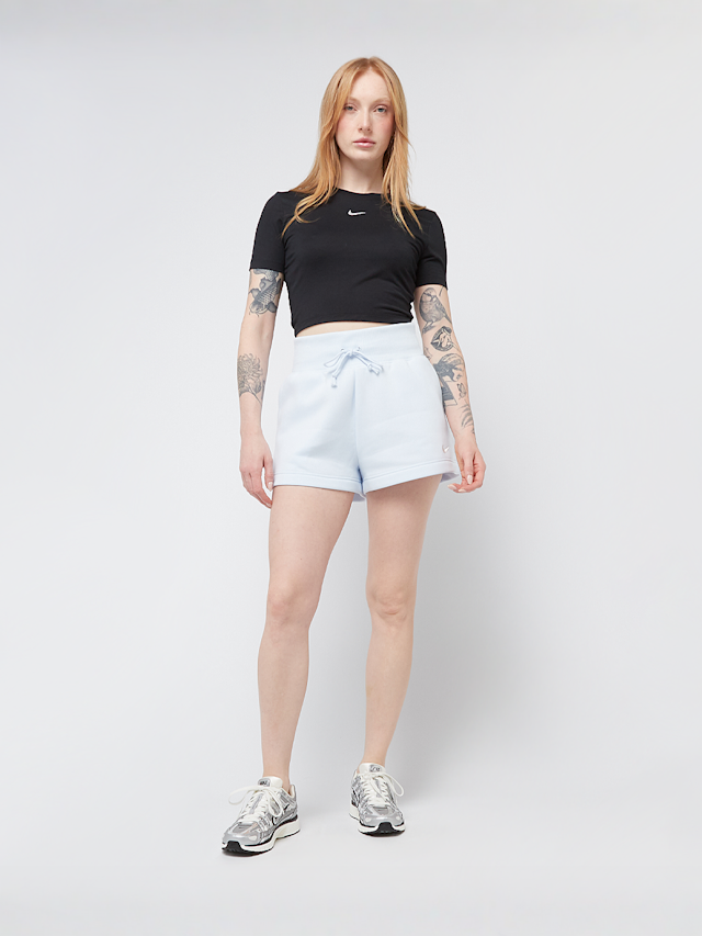 Nike, Sportswear Phoenix Fleece High-Rise Shorts, blue, Image 4 of 4