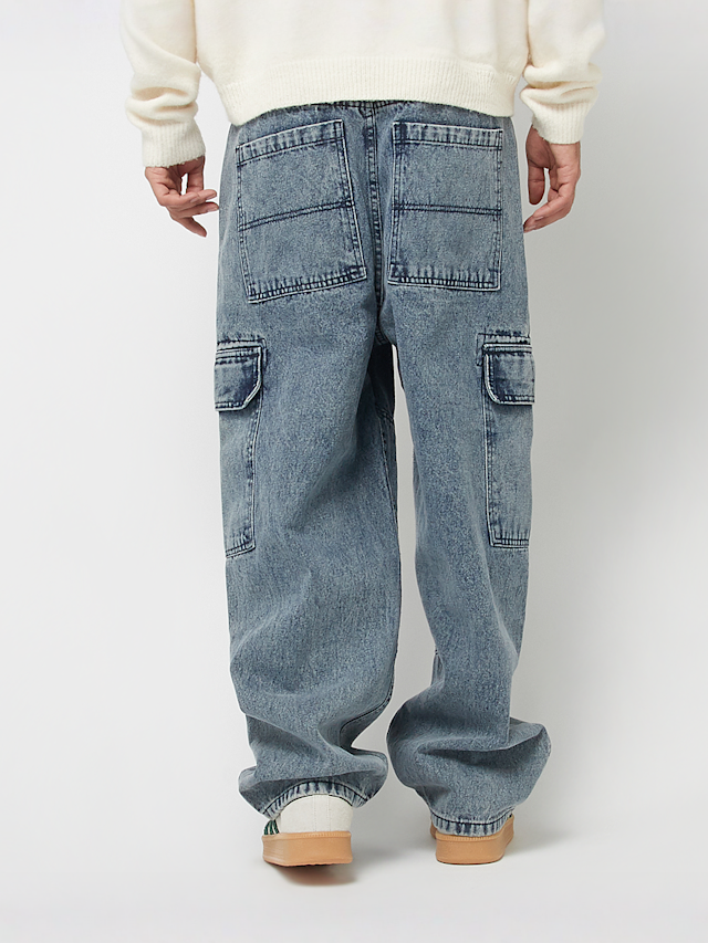 Urban Classics, Tapered Heavy Ounce Baggy Cargo Jeans, blauw, Afbeelding 3 van 7