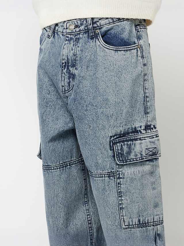 Urban Classics, Tapered Heavy Ounce Baggy Cargo Jeans, blauw, Afbeelding 5 van 7