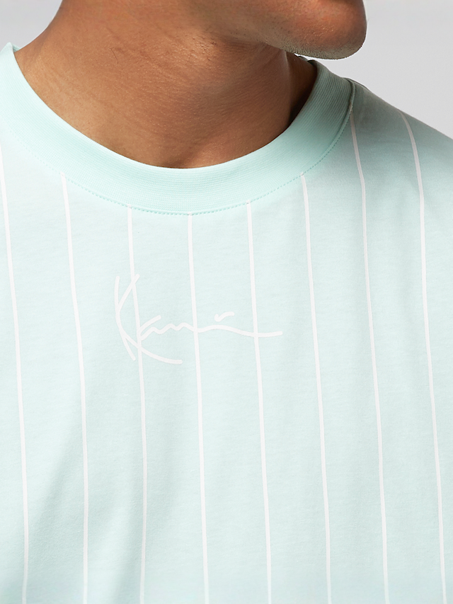 Karl Kani, Signature Pinstripe T-Shirt, green, Image 3 of 4