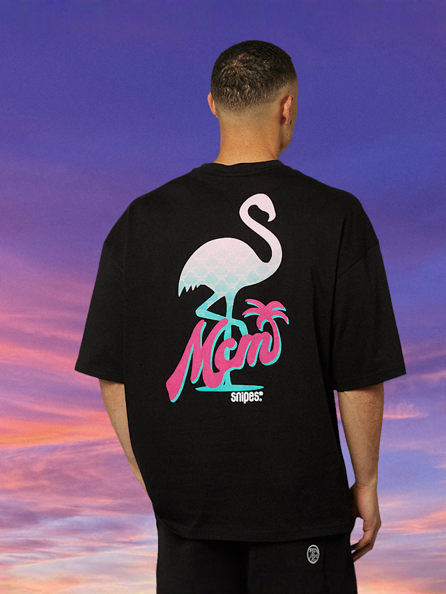 MCM x SNIPES, Flamingo T-Shirt, black, Image 3 of 7
