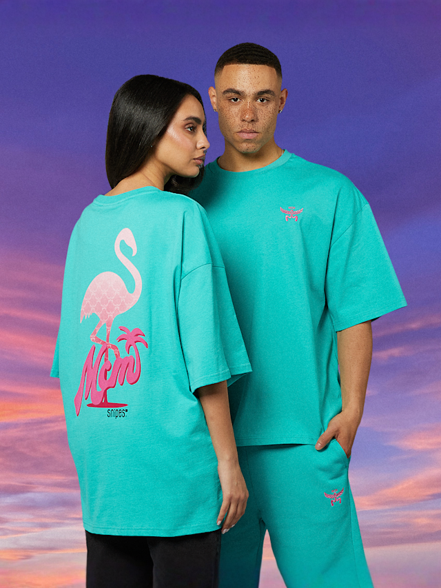 MCM x SNIPES, Flamingo T-Shirt, turquoise, Image 1 of 7