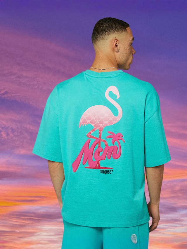 MCM x SNIPES, Flamingo T-Shirt, turquoise, Image 3 of 7
