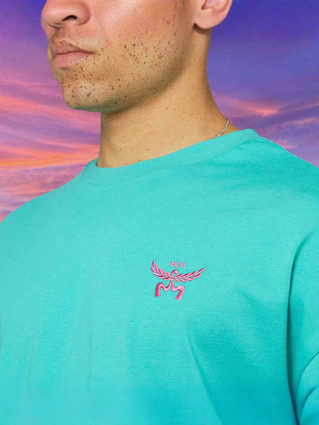 MCM x SNIPES, Flamingo T-Shirt, turquoise, Image 4 of 7