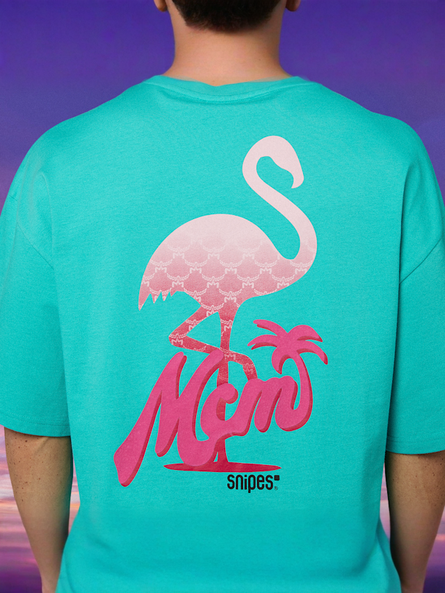 MCM x SNIPES, Flamingo T-Shirt, turquoise, Image 6 of 7