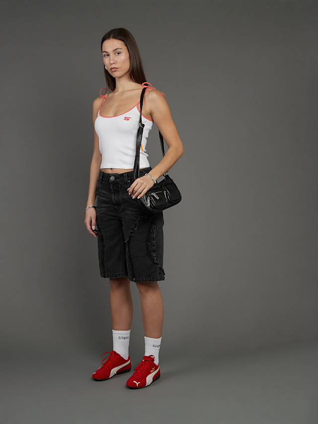 SNIPES, S Cube Inside Out Baggy Denim Shorts, black, Image 7 of 7