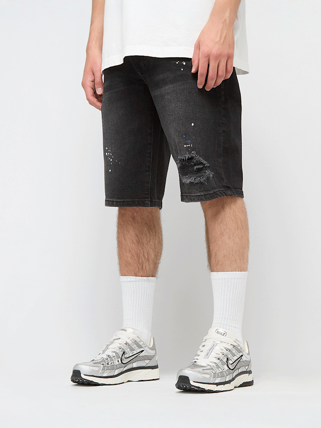 2Y STUDIOS, Leonardo Ripped Slim Fit Shorts, czarny, Obraz 1 z 5