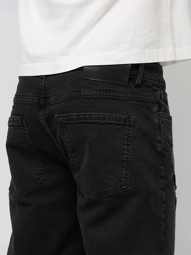 2Y STUDIOS, Leonardo Ripped Slim Fit Shorts, black, Image 4 of 5