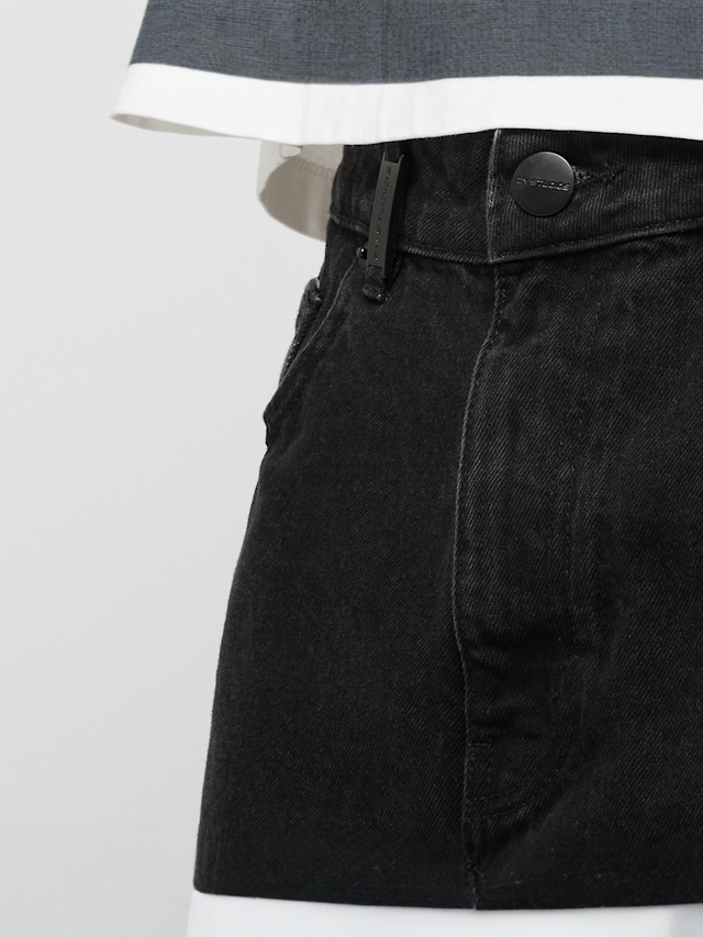 2Y STUDIOS, Joran Open Hem Baggy Shorts, black, Image 3 of 5