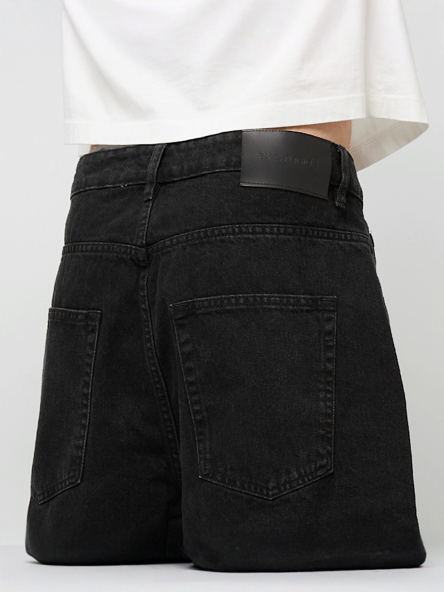2Y STUDIOS, Joran Open Hem Baggy Shorts, black, Image 4 of 5