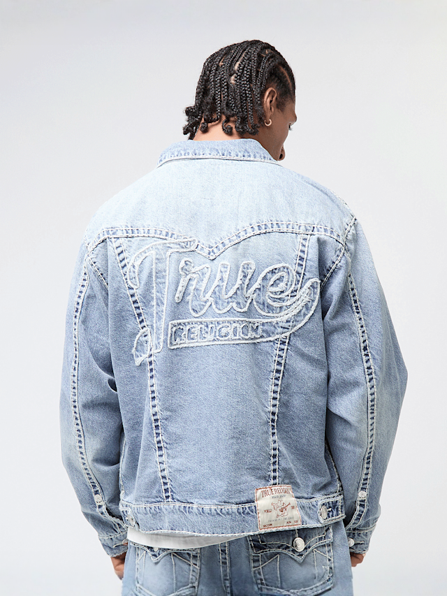 True Religion, Super T Oversized Denim Jacket, blue, Image 2 of 6